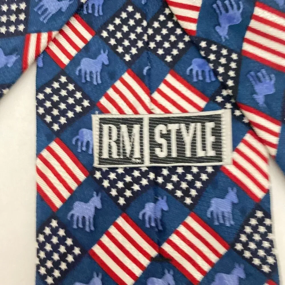 #5659 RM STYLE Mens Novelty American Flag Necktie, Tie Patriotic 55X3.75